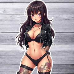 Pinup girl sticker vinyl decal anime biker girl lingerie tattoos leather art