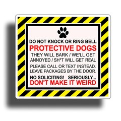 Protective Dog Sticker No Soliciting Window Door Vinyl Sign Decal K9 Pet Home