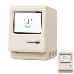Maclock Retro Pixel Alarm Clock, 1984 Computer-Inspired USB Desk Clock with P…
