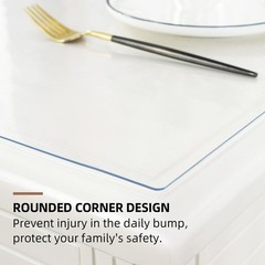 Warmstar Clear Table Cover Protector 44 x 96 Inch,1.5mm Thick Plastic Table C…