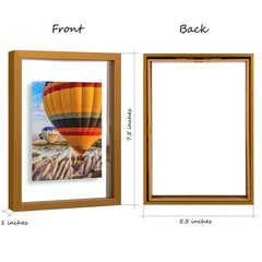 3 Pack 5×7 Bronze Aluminum Floating Picture Frame Glass Gallery Display Decor