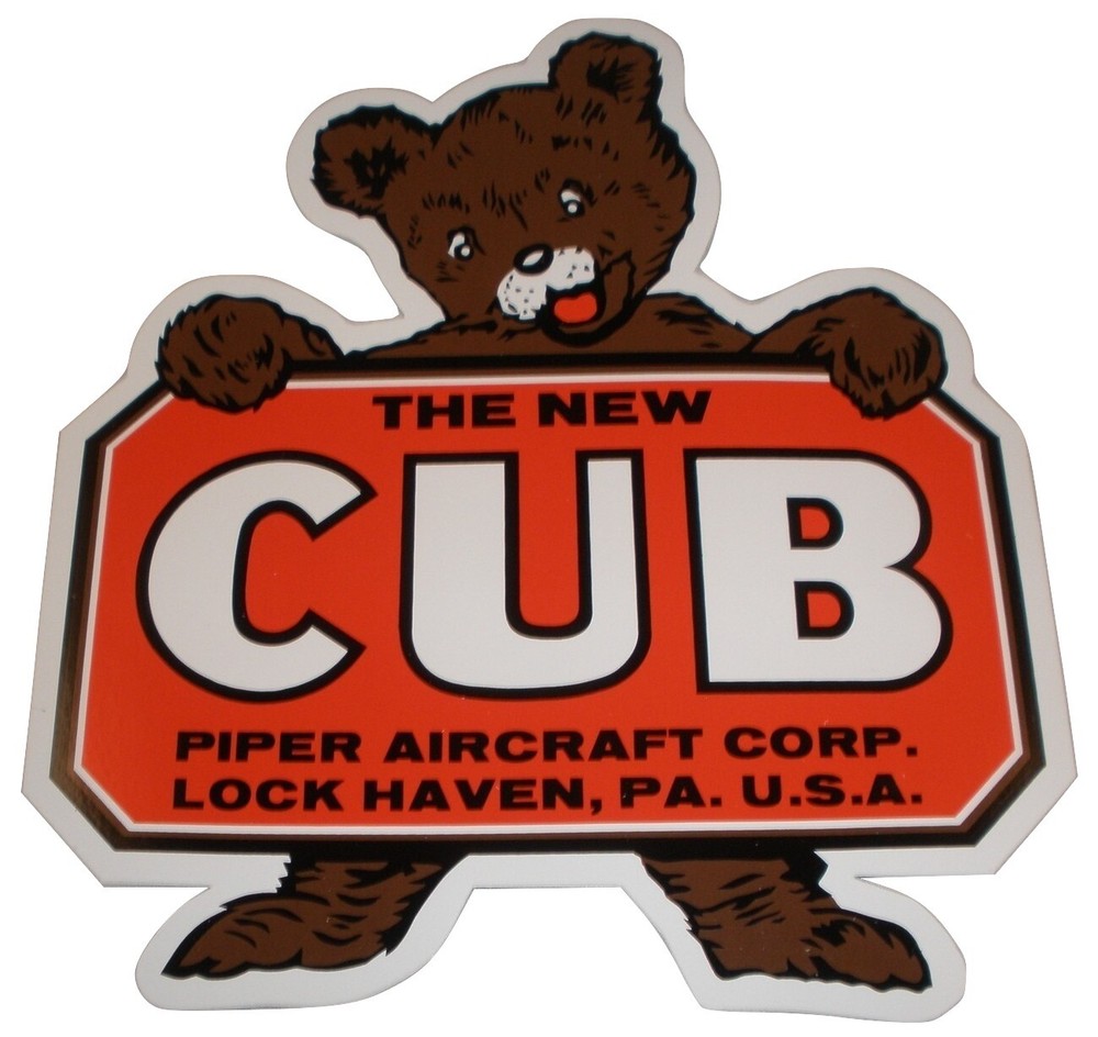 Piper J-3 Cub Peel & Stick Vinyl Decal 8″ X 9″, Vintage Aviation DEC-0114