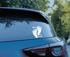 BABY ON BOARD cute Foot Print Vinyl Decal Sticker Car truck Window Bumper feet