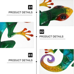 Metal Gecko Wall Decor,Outdoor Hanging Lizard Wall Art,Colorful Metal Lizards Wa