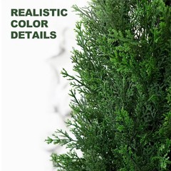 2pcs 3ft Artificial Cedar Topiary Tree Plant UV Home Decor Indoor Outdoor