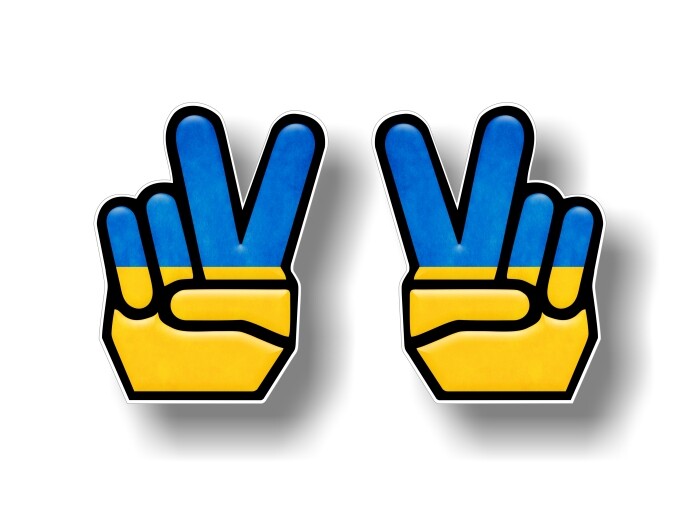 2 Peace UKRAINE 5» Vinyl Decals Support Solidarity for Ukrainian Flag Stickers