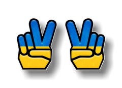 2 Peace UKRAINE 5» Vinyl Decals Support Solidarity for Ukrainian Flag Stickers
