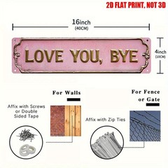 Vintage Love You, Bye Metal Tin Sign Romantic Farewell Decor Home/Door Wall Art