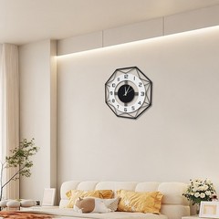 Modern Wall Clock Decorative Wall Mounted Clocks Decoration for Home w/ Hooks
