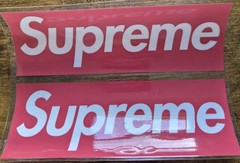 2pc Supreme Red Box Logo 100% Authentic High Quality UV DTF Raised Decal Sticker