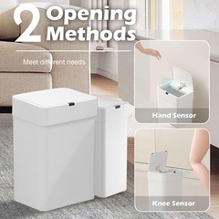 ELPHECO Bathroom Trash Can with Lid, 2 Pack Automatic Garbage Can, 2.5 Gallon…