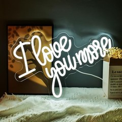 I Love You More Neon Signs Romantic Words LED Light Sweet Couple Signs
