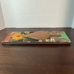 Vtg Ceramic Wall Art Bellow Hearth Fireplace Rustic Charm Hand Painted Artwork