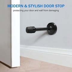 Door Stopper 6 Inch Long Stop Black Wall Mount 6″ x 1 Pack,