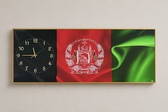 Afghanistan National Flag Wall Clock Frame Decor for Home Office Living Room