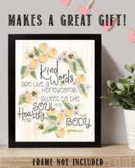 Bible Verse – Kind Words Are Like Honey – 11×14 Unframed Art Print – Great Decor