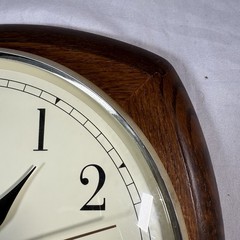 Vintage Seiko Quartz Wall Clock Solid Oak Wood Frame Heavy Quality Working