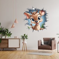 SkyOlla 3D Wall Sticker Cartoon Animal Superhero Removable Vinyl Decal Pack of 2
