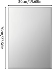 Beveled Edge Frameless Rectangular Wall Mirror for Any Room, 28×20 Inch