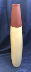 Two Tone Burgundy Beige Ceramic Vase Home Decor Perfect For Narrow Spaces