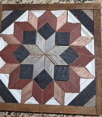 Handmade Amish Barn Quilt 11×11 Reclaimed Wood Wall Art – Choice of 2 Designs