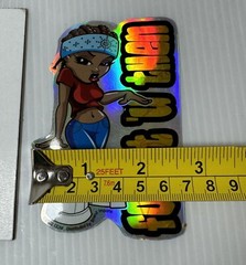 Vintage Ghetto Girl Sticker 2002 Pizza Vending Machine ODM Brand Imports