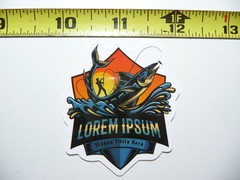 COLORFUL FISH FISHING LOREM IPSUM JOKE SMALL STICKER DECAL SPORT HOBBY FAN