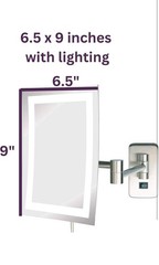 JERDON Rectangular 6.5-Inch x 9-Inch Wall Mount Mirror – Makeup Mirror with 5…