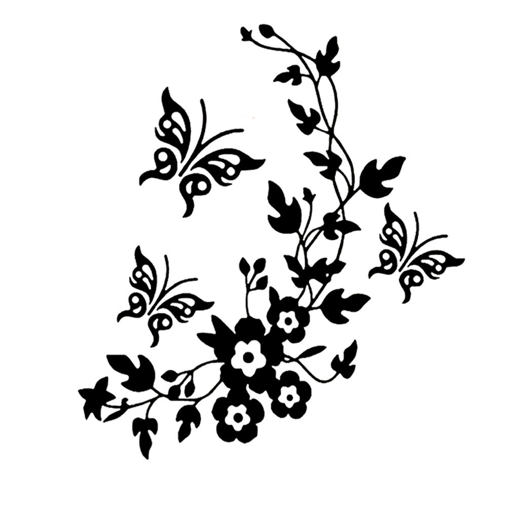 10″ Floral Butterfly Indoor or Outdoor Vinyl Decal Car Window Wall Mirror Door