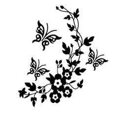10″ Floral Butterfly Indoor or Outdoor Vinyl Decal Car Window Wall Mirror Door