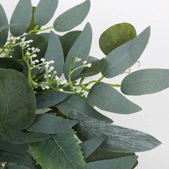 Artificial Green Eucalyptus Wreath,15 inches Greenery Wreath with Clusters of…
