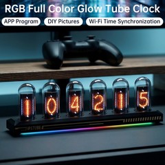 Nixie Tube Clock WiFi SYNC 12/24H No Assembly Required A Retro Gift for Friends