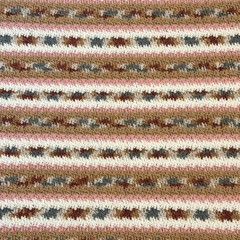 Vtg Hand Crochet Blanket Afghan Throw Pink Gray Brown Multicolor 59”x49”Signed