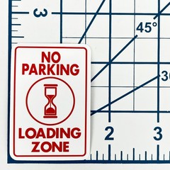 Red No Parking Loading Zone Hourglass Vinyl Sticker Traffic Caution Sign Laptop