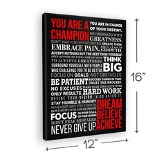 A Champion’s Mantra Motivational Poster – 12 x 16 Inch Inspirational Wall Art…