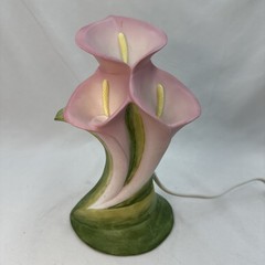 Ceramic Lily Flower Nightlight, Home Wedding Decor Cottagecore Elegant Sleek