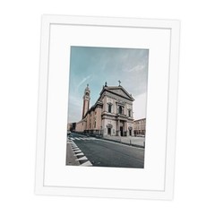 , 12×16 Picture Frame – Solid Wood with Real Glass – Display 1 Pack White