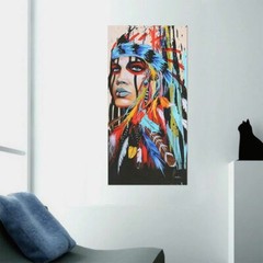 Art Decor Abstract Indian Woman Canvas Oil Painting Print Picture Home Wall Hang