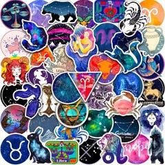 10 PCS Zodiac Constellations Galaxy Astrology Astronomy Stickers BRAND NEW
