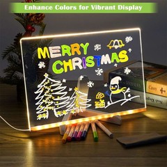 Drawing Board LED DIY Note Board with Colors Acrylic Dry Erase Board with Light