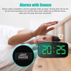 Digital LED Desk Alarm Clock USB Snooze Temperature °C/F Date Display Bedroom