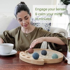 Calming Zen Garden for Adults with Bamboo Tray and Tactile Spheres Included