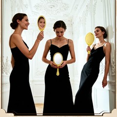 24 Pcs Vintage Handheld Mirror for Makeup with 9.8″ x 4.5″, 24 Pcs, Gold