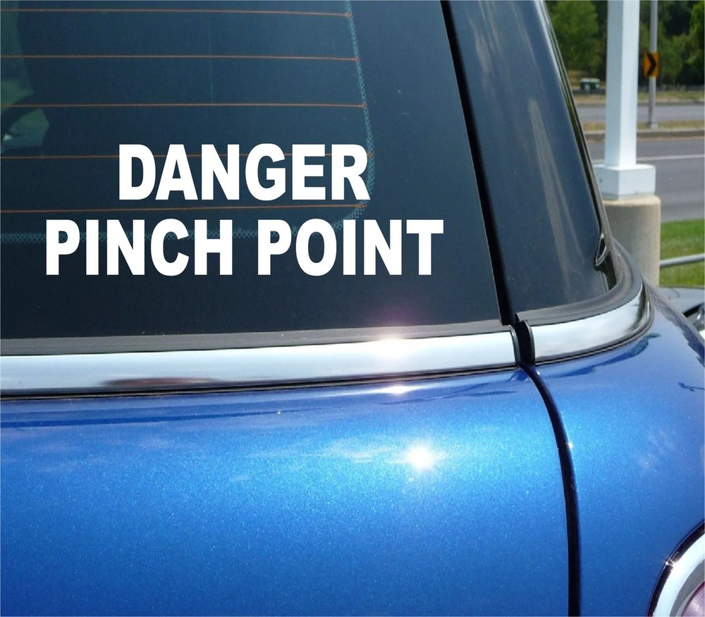 DANGER PINCH POINT STICKER DECAL WINDOW INDUSTRIAL TOOL EQUIPMENT INJURY