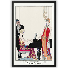 Georges Barbier Incantation Poster Framed 11×17 – Art Deco 1920s Vintage Fashion