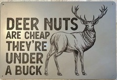 TIN SIGN 8×12 Deer Buck Hunt Hunter Funny Antlers Woods Forest Hunting DD10