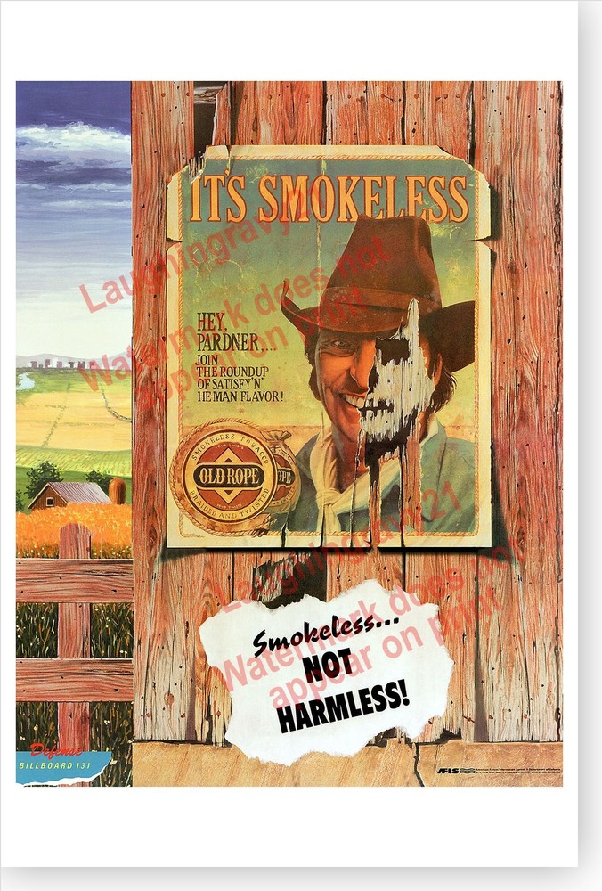 Defense Billboard Chewing Smokeless Tobacco Snuff Health Risk Warning Poster