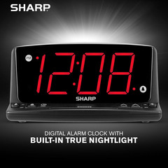 LED Digital Alarm Clock – Simple Operation – Easy to See Large Numbers, Built I