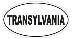 Transylvania Oval Bumper Sticker or Helmet Sticker D2341 Euro Oval Vampire