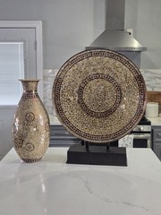 Matching Mosaic Vase & Decorative Plate Set – Beautiful Accent Décor